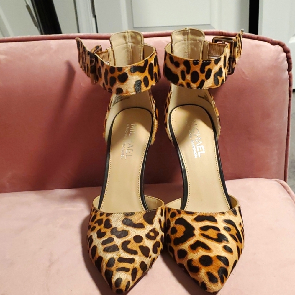 Michael Kors cheetah print leather heels